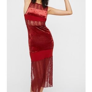 Stay in Line Velvet Midi Dress